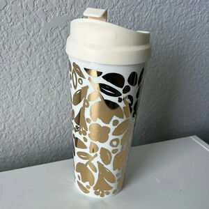 Kate Spade Gold Foil Floral Hot Travel Cup